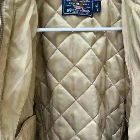 American Living Quilted Leather Detailing corduroy, neckline, Zip Jacket Size M - Picture 5 of 10